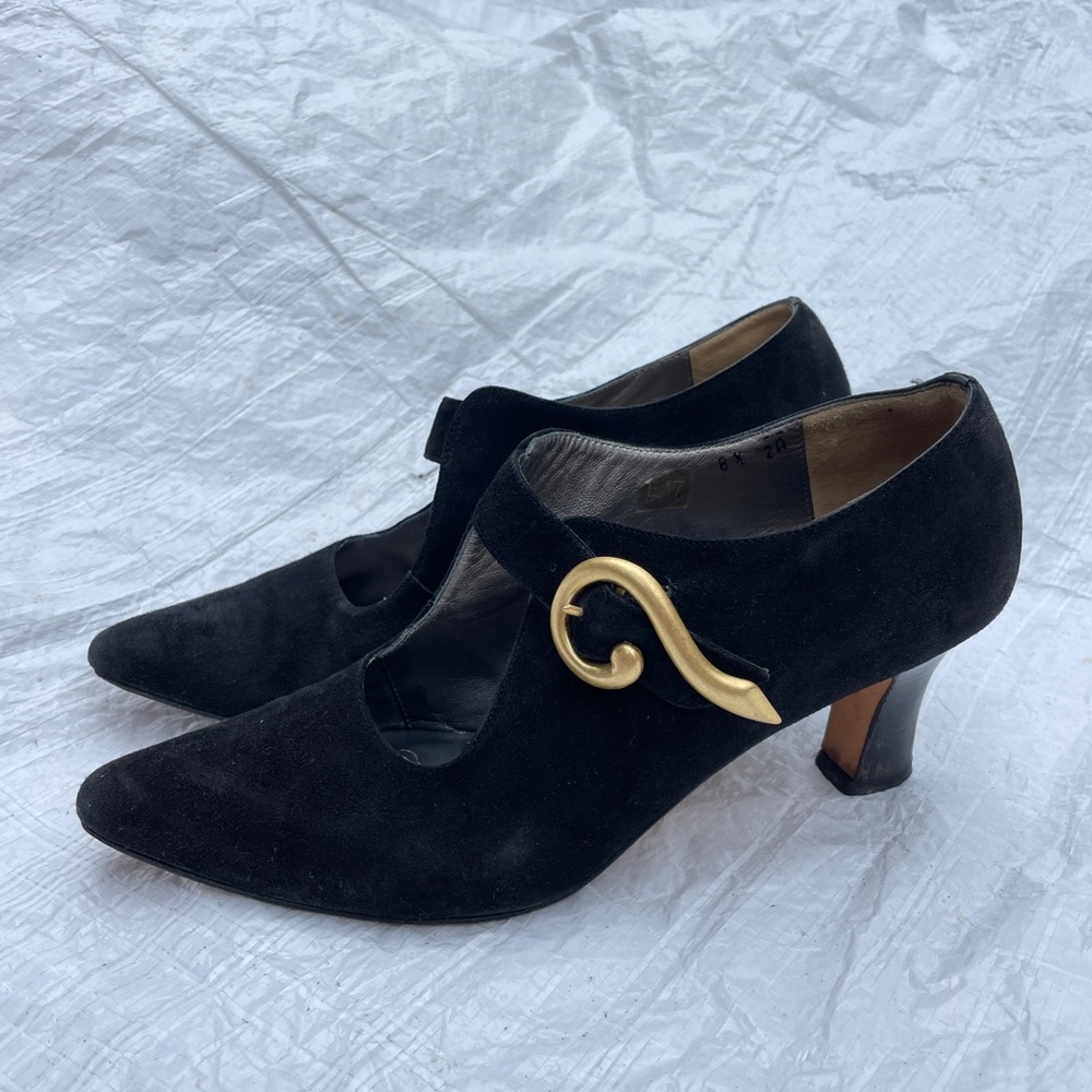 Vintage Mary Jane shoes Ingledew’s faux suede leather Italy